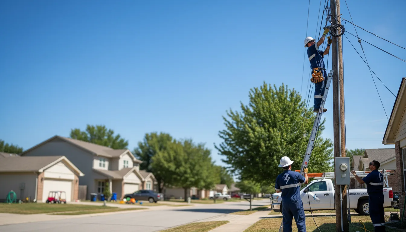 Residential electrician providing installation services in Bessie, OK